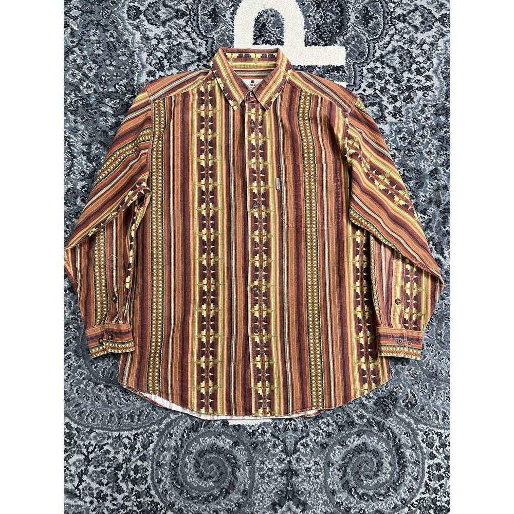 Vintage 90s Woolrich Sz Large SOUTHWEST Indian Chamois Lux Shirt Jacket Top